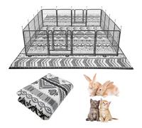 BNOSDM 79" X 55" Large Bunny Cage Liner Washable Reusable Big Rabbit Pads Floor Mat for Rabbits Anti Slip Rug for Bunnies, Pet Carpet for Chinchillas Cats Guinea Pigs Ferrets Dogs