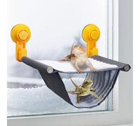 BNOSDM Bearded Dragon Windows Perch Reptile Hammock with Strong Suction Cups Soft Warm Lizards Bed Double Layered Cage Accessories for Chameleon Geckos Snakes Grey Flannel 9''x 7.2''x 4.7''