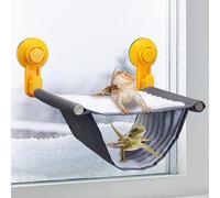 BNOSDM Bearded Dragon Windows Perch Reptile Hammock with Strong Suction Cups Soft Warm Lizards Bed Double Layered Cage Accessories for Chameleon, Geckos, Snakes(White)