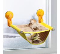 BNOSDM Bearded Dragon Windows Perch Reptile Hammock with Strong Suction Cups Soft Warm Lizards Bed Double Layered Cage Accessories for Chameleon, Geckos, Snakes