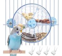 BNOSDM Bird Foraging Toy Creative Feeder Systems with Seed Food Rotating Wheel for Enrichment & Training Parrot Puzzle Toys(Blue)