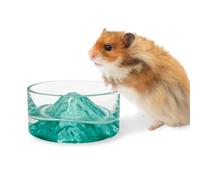 BNOSDM Hamster Food and Water Bowl Mountain Fuji Style Glass Drinking Dwarf Hamster Feeder Anti-Turning Dish for Syrian Hamsters Gerbils Mice Rats or Other Similar-Sized Pets (Green)
