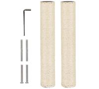 BNOSDM M8 15.75”x3.15” Replacement Scratching Post for Cat Tree Tower Rope Scratch Poles Refill 2 Pcs Natural Sisal Pole Part for Refurbishment Hemp White