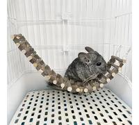 BNOSDM Natural Wood Chinchilla Hanging Bridge Rabbits Swing Hammock for Cage Wooden Hamster Climbing Toys Gerbils Cage Accessories for Rat Mouse Dwarf Hamster Sugar Glider Syrian Hamster(15.7inches)