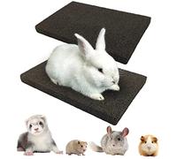 BNOSDM Rabbit Grinding Claw Pads 2 Pack Bunny Scratch Foot Pads Natural Hamster Lava Stone for Teeth Grinding Black Guinea Pig Scratching Board Chew Toy for Ferret Chinchilla Mouse