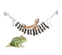 BNOSDM Reptile Bridge Hanging Lizard Climbing Ladder Suction Cup Bearded Dragon Hammock Wooden Gecko Tank Accessories for Chameleons Snakes Frog Hermit Crab (23.64 x 5.91 inches)