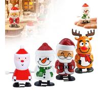 BNOYONERAS 4 Pack Christmas Wind Up Toys Assortments for Stocking Stuffers, Clockwork Walking Jumping Christmas Toy for Christmas Stocking and Goody Bag Filler, Funny Jumping Toys Xmas GiftToys