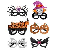 BNOYONERAS 6Pcs Halloween Party Glasses, Funny Halloween Glasses Novelty Party Glasses, Halloween Headwear Plastic Glasses Spider Bat Witch Devil for Kids Adults Decorations for Halloween Party