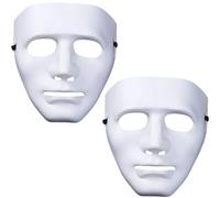 BNOYONERAS Halloween Ghost Dance Hip-hop Performance Masks Pack of 2 Street Dance Ghost Step Mask Prom Men and Women Hip Hop Mask for Fancy Dress, Carnival, Halloween Cosplay Costume (White)