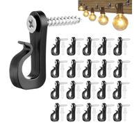 BNPHSIN 20 Pack Screw-in Hooks for Outdoor String Lights Clips, Q-Hanger Hooks Heavy Duty Cable Clip Hook for Hanging String Lights Plants Indoor and Garage New Year Party