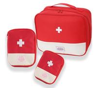 BNPHSIN 3 Pcs First Aid Bag Empty, First Aid Kit Travel, 3 Size Oxford Fabric Material Storage Bag for Camping Home Hiking Survival Kit(Red)