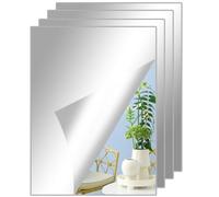 BNPHSIN 4 Pcs Stick on Mirrors for Walls, 30x20cm Self Adhesive Mirror, Acrylic Stick on Mirror Stickers, Flexible Tiles for Wall, Bathroom, Bedroom, Hallway Decoration(2mm Thick)