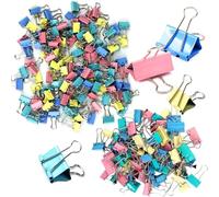 BNPHSIN Binder Clips, Colored Metal Binder Clips, Small Bulldog Clips Foldback Clips Mini Metal Bulldog Clips, Coloured Metal Foldback Clamps Coloured Stationery File Money Paper Clamps(4 Color)