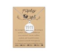 BNQL 11 11 Make a Wish Necklace 11 11 Angel Numbers Necklace Make A Wish Gift Jewelry for Women Girls (11:11 necklace wish card)