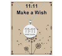 BNQL 11 11 Make a Wish Necklace 11 11 Angel Numbers Necklace Make A Wish Gift Jewelry for Women Girls (11:11 necklace 11:11card)