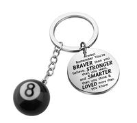 BNQL 8 Ball Keychain Billiards Gift for Billiards Lover Pool Players Gifts Lucky 8 Ball Charm Keychain Billiards Ball Keyring