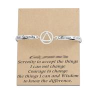 BNQL AA Sobriety Recovery Gifts Bracelet Serenity Prayer Alcoholics Anonymous Gifts Jewelry God Serenity Courage Wisdom Bracelet (aa bracelet)