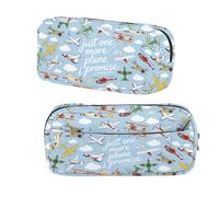 BNQL Airplane Pencil Case Pouch with Zipper Airplane Gift Aviation Gifts for Pilots Just One More Plane I Promise Plane Pencil Bag