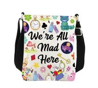 BNQL Alice In Wonderland Crossbody Bag Princess Alice Gifts We're All Mad Here Cell Phone Purse