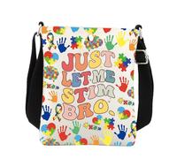 BNQL Autism Awareness Crossbody Bag Autism Awareness Gifts Just Let Me Stim Bro Special Education Teacher Gifts Crossbody Purse