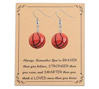 BNQL Basketball Dangle Earrings - Basketball Hoop Jewelry Gifts for Lovers & Fans