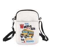 BNQL Bus Crossbody Bag Bus Driver Gifts Bus Driver Appreciation Gifts Thank You Gift The Wheels On The Bus Go Round And Round
