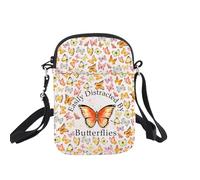 BNQL Butterfly Crossbody Bag Butterfly Gifts Easily Distracted By Butterflies Lover Gifts Butterflies Cell Phone Crossbody Bag