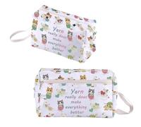 BNQL Cat Knitting Crochet Bag Cat Gifts Crochet Lover Gifts Yarn Really Does Make Everything Better Yarn Storage Organizer Bags
