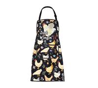 BNQL Chicken Apron Gifts For Chicken Lovers Aprons Just Wingin'It Hen Gifts Hen Themed Gifts Cute Chicken Cooking Kitchen Apron