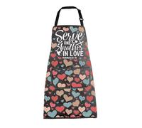 BNQL Christian Apron with Pockets Biblical Spiritual Gift Bible Verse Kitchen Apron Serve One Another in Love Galatians 5 13