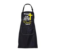 BNQL Christian Gift Apron Bible Verse Kitchen Cooking Apron With Pocket Scriptures Religious Gift Psalm 23 The Lord Is My Shepherd (Psalm 23 apron)