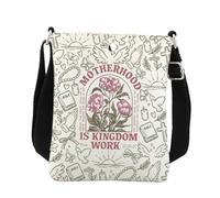 BNQL Christian Mama Crossbody Bag Christian Mom Gifts Mother Gift Motherhood Is Kingdom Work Bible Verse Gifts Messenger Bag