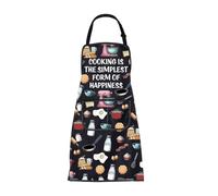 BNQL Cooking Apron Baking Gifts for Bakers Cooking Is The Simplest Form of Happiness Kitchen Apron For Baking Grilling BBQ