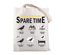 BNQL Crow Bird Tote Bag Crow Gifts Crow Lover Gifts Bird Watching Gift Things I Do In My Spare Time Crows Shoulder Reusable Bag