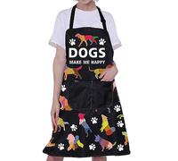 BNQL Cute Dog Apron - Waterproof & Puppy-Safe for Groomers, Trainers, Cooking & Dog Lovers - Happy Color
