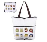 BNQL Democracy Is My Jam Foldable Shopping Bag Equality Social Justice Political Activist Gift Jam Jar Bag Reusable Grocery Bag