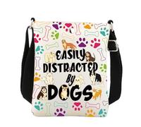 BNQL Dog Crossbody Bag Dog Gifts Dog Lover Gifts Dog Paw Gifts Dog Owner Gifts Easily Distracted By Dogs Cell Phone Sling Bag