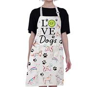 BNQL Dog Grooming Apron Cute Dog Apron Puppy Dog Waterproof Apron Dog Cooking Apron Dog Trainer Groomer Gifts Dogs Make Me Happy (Dog Lover Apron)