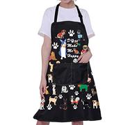BNQL Dog Grooming Apron Cute Dog Apron Puppy Dog Waterproof Apron Dog Cooking Apron Dog Trainer Groomer Gifts Dogs Make Me Happy (dog apron)