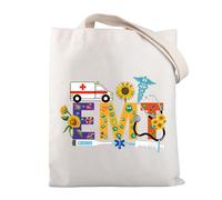 BNQL Emt Tote Bag Emergency Medical Technician Gifts Emt Gifts Paramedic Gifts Emt Prayer Gifts Medical Canvas Tote Bag