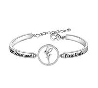 BNQL Faith Trust and Pixie Dust Bracelet Fairy Tale Jewelry Birthday Gifts for Her (Faith Trust and Pixie Dust Silver)