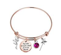 BNQL Faith Trust and Pixie Dust Bracelet Fairy Tale Jewelry Birthday Gifts for Her (Faith Trust and Pixie Dust Bracelet Rose Gold)