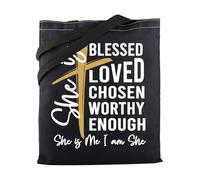 BNQL Feminist Gifts Feminism Tote Bag Female Empowerment Gifts She is Blessed Female Power for Pastor’s Wife Christian Bag