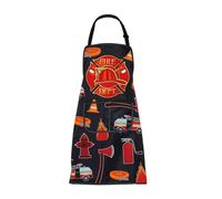 BNQL Fire Dept Apron Firefighter Gifts Fireman Gifts Fire Department Gifts Retired Firefighters Bbq Grill Chef Apron With Pockets (Fire Dept Apron)