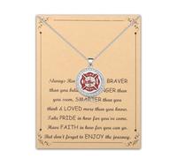 BNQL Firefighter Necklace - Fire Dept Pendant, Jewelry Gift for Woman or Man