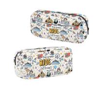 BNQL Flying Elephant Pencil Case Theme Parks Gifts Family Trip Vacation Gift I'm Gonna Ride Til I Can't No More Park Pencil Bag