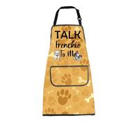 BNQL French Bulldog Apron Talk Frenchie to Me Gift for Bulldog Lover Frenchie Dog Aprons with Pockets Bulldog Mom Owner Gift