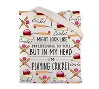 BNQL Funny Cricket Gifts for Cricketers Cricket Lovers Tote Bag Cricket Player Gifts Cricket Team Fans Gifts Tote Bag (cricket ball tote bag)