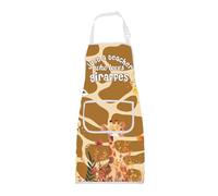 BNQL Funny Giraffe Apron with Pockets Giraffe Lovers Gifts Giraffe Teacher Gifts Just a Teacher Who Loves Giraffes Cooking Apron