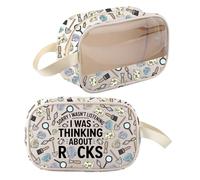 BNQL Geologist Makeup Bag Geology Gifts Rock Lover Gifts Sorry I Wasn't Listening I Was Thinking About Rocks Zipper Makeup Pouch